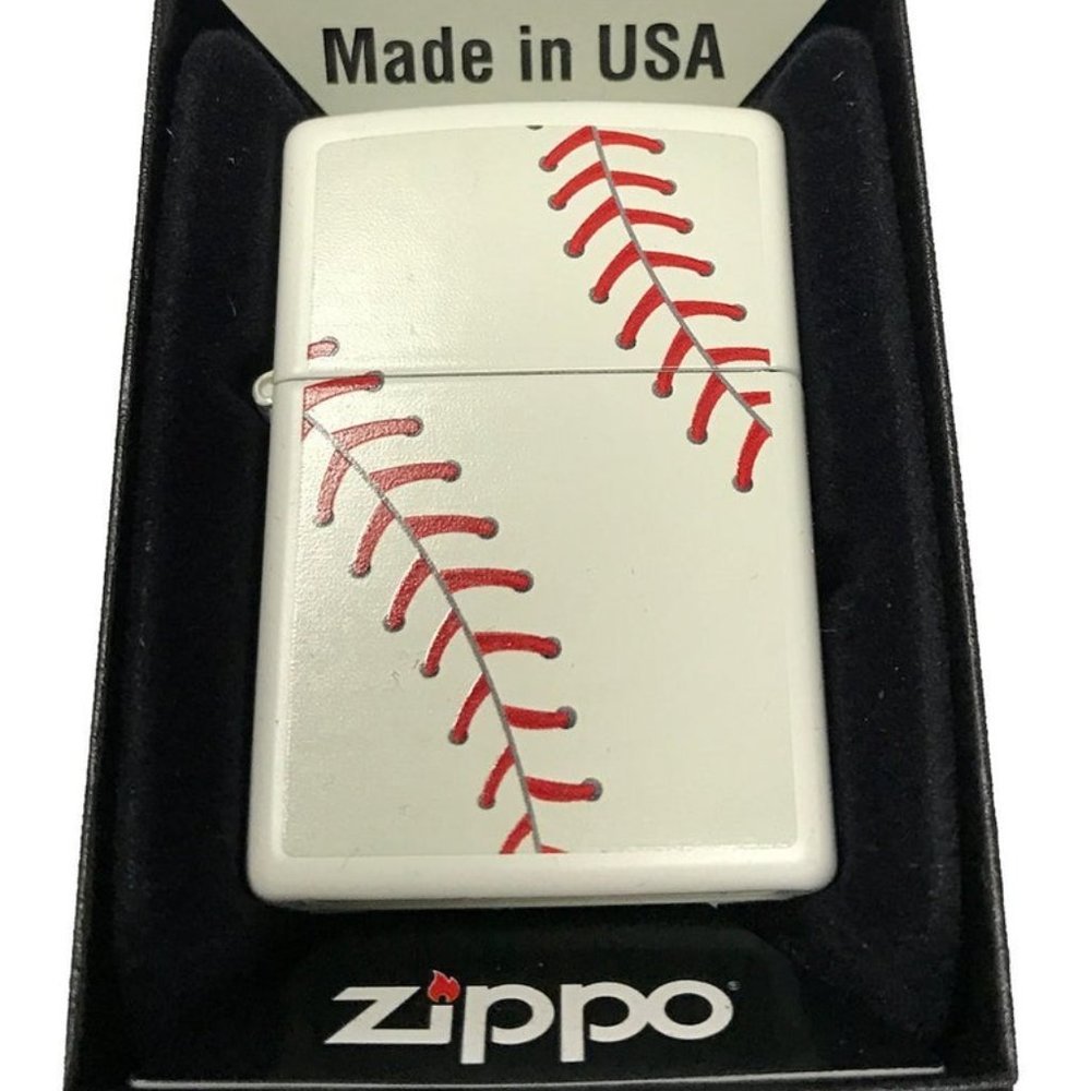 Zippo Collectible - Baseball Stitches - White Matte